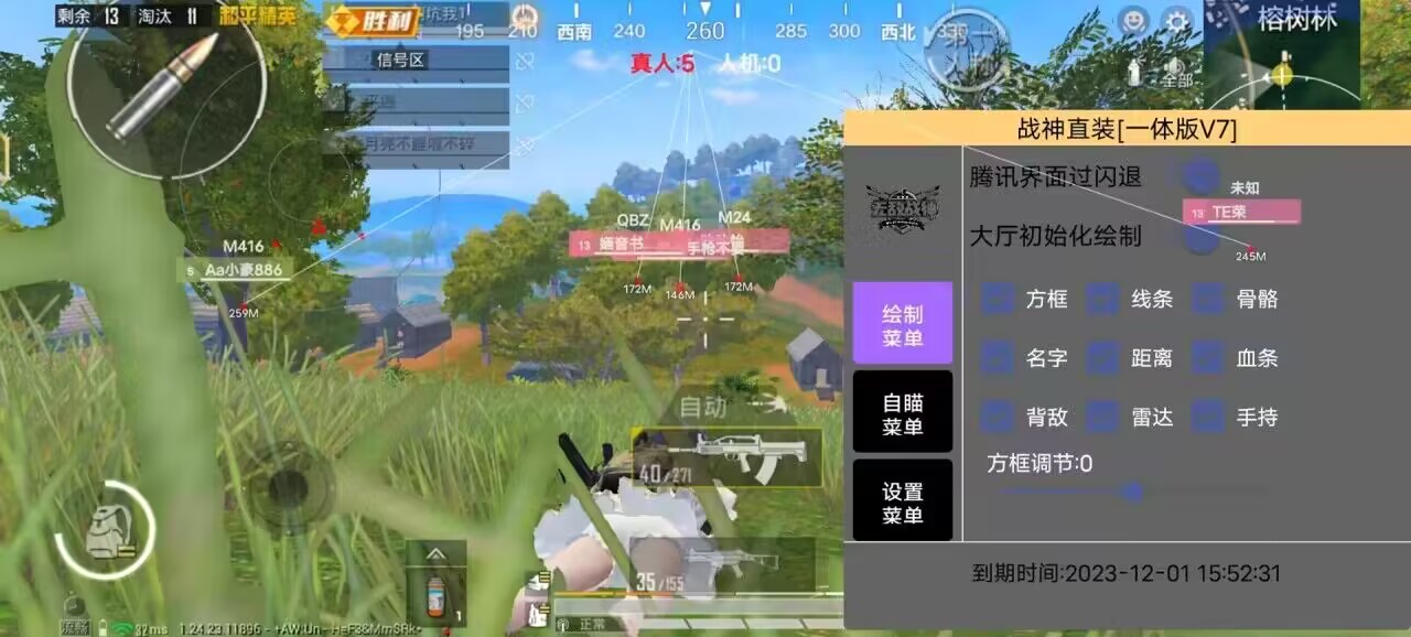 和平精英「青蛙直装」辅助，支持地铁